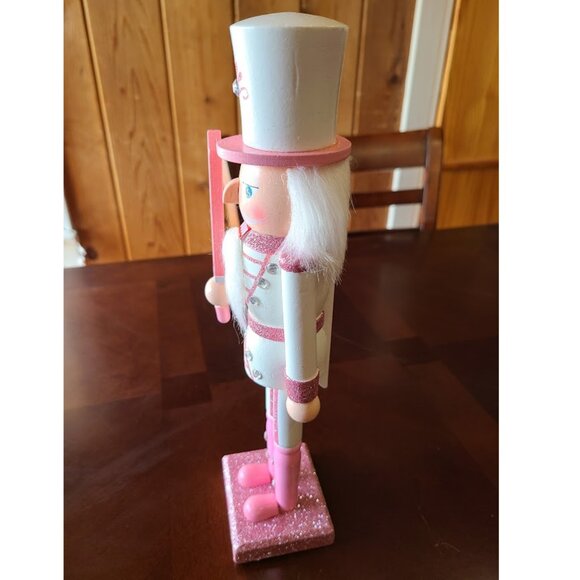 Pink Nutcracker Soldier Christmas Decor Holiday Xmas Decoration Wooden Statue - Picture 12 of 14